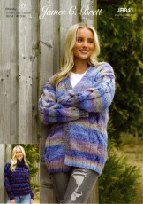 Knitting Pattern - James C Brett JB841 - Marble Chunky - Ladies Sweater and Cardigans
